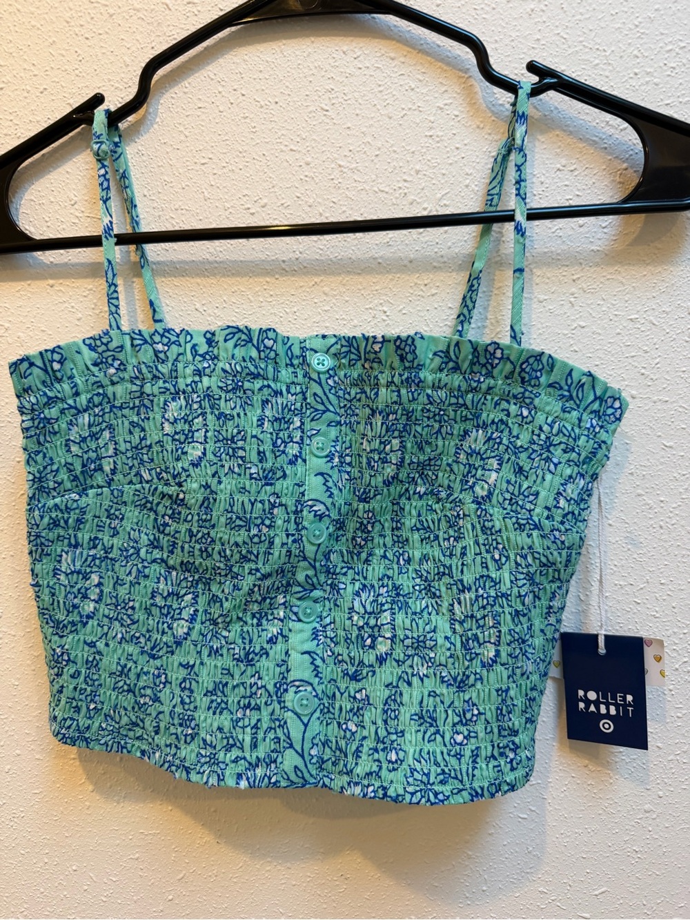 Roller Rabbit x Target Smocked Crop Cami XS NWT